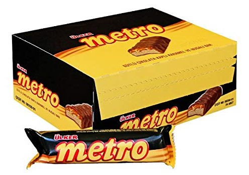 Батончик Ulker Metro с карамелью нугой и молочным шоколадом, 40г x 24 шт