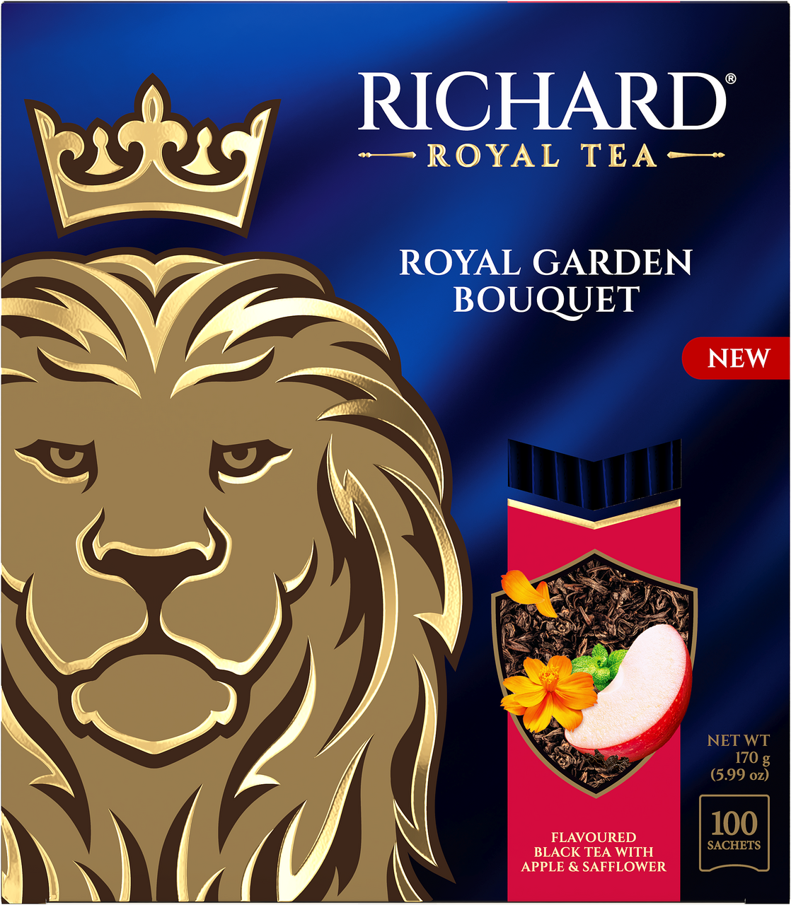 Изображение товара Чай черный Richard Сафлора с яблоком в пакетиках 170г