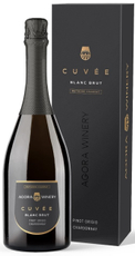 Вино игристое Agora Cuvee Pinot Grigio Chardonnay в подарочной упаковке белое брют, 0.75л