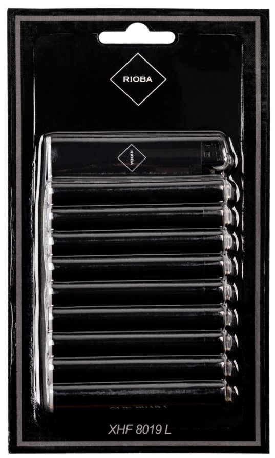 Изображение товара RIOBA Зажигалка черная кремниевая XHF 8019, 10 шт