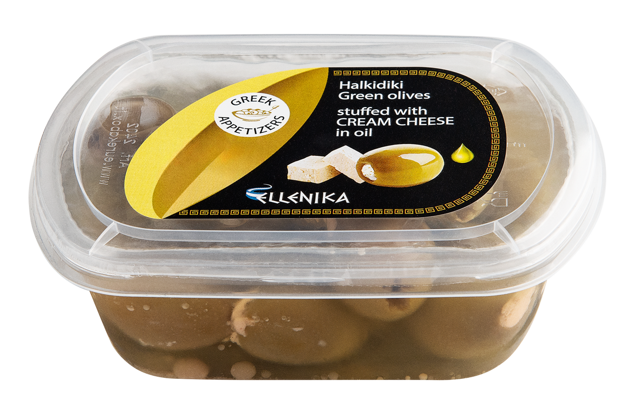 Изображение товара Оливки Ellenika со сливочным сыром, 230г