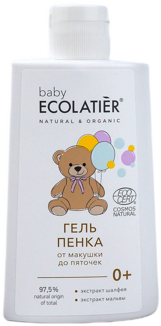 Изображение товара Гель-пенка для купания детская Ecolatier Baby От макушки до пяточек Экстракт шалфея-мальва, 250мл
