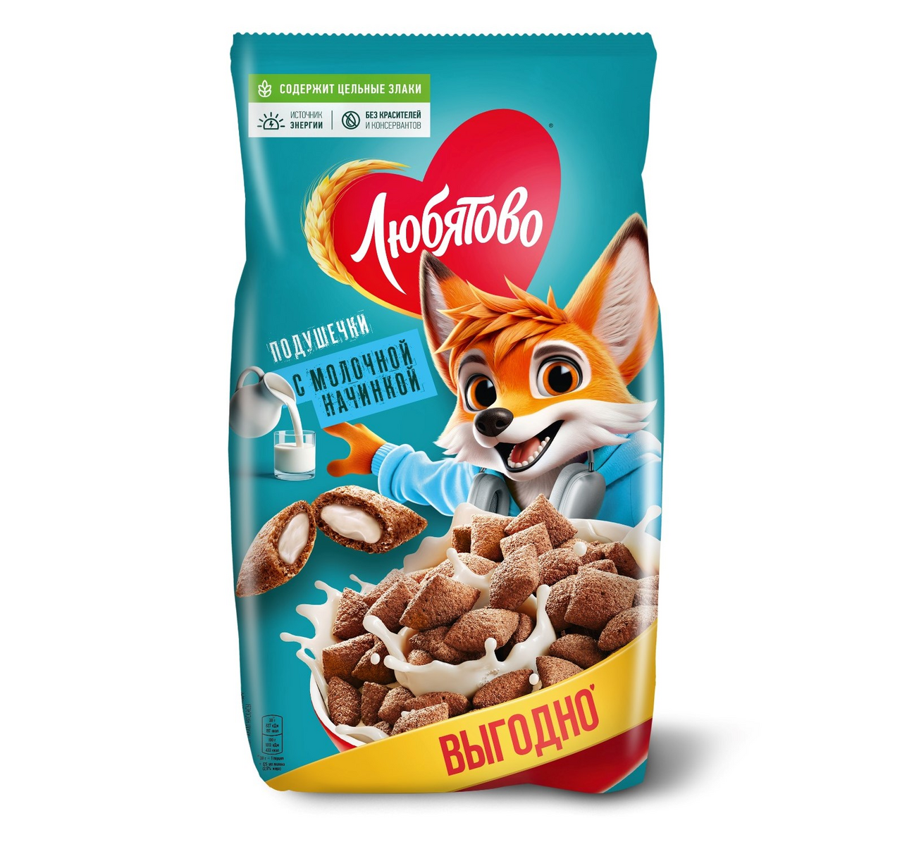 Подушечки Любятово с молочной начинкой, 500г