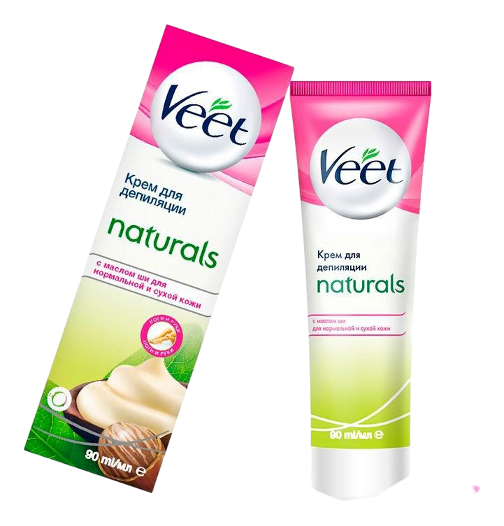 Крем для депиляции Veet Naturals с маслом ши, 90мл купить с доставкой на дом,  цены в интернет-магазине