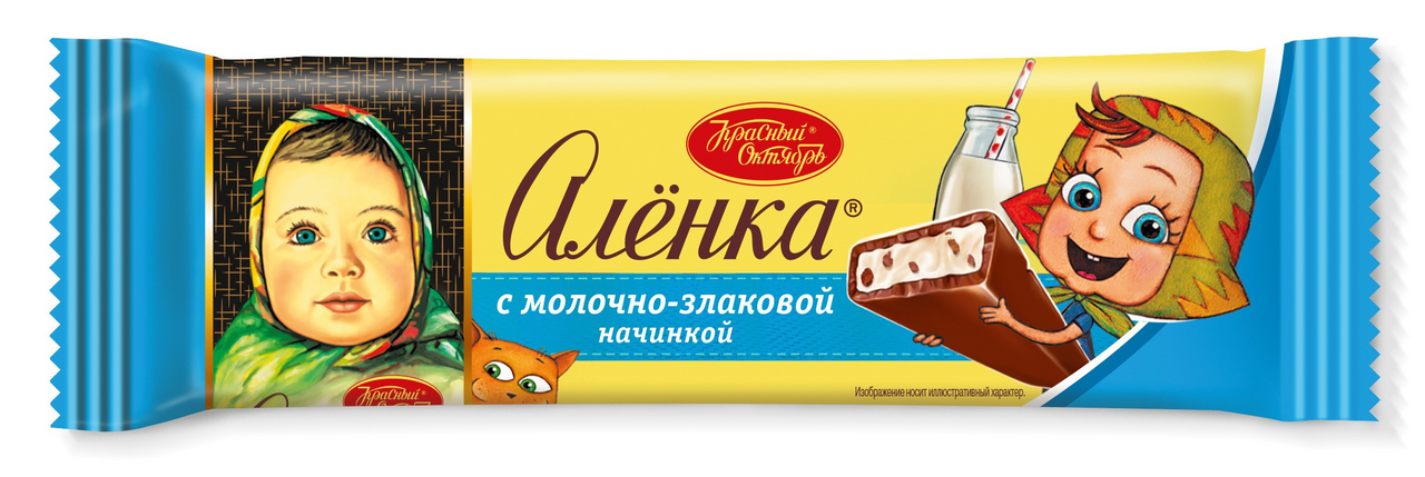 Шоколад Аленка с молочно-злаковой начинкой, 45г