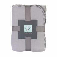 Плед Tessolo Home флисовый светло-серый 260г, 170 x 220см