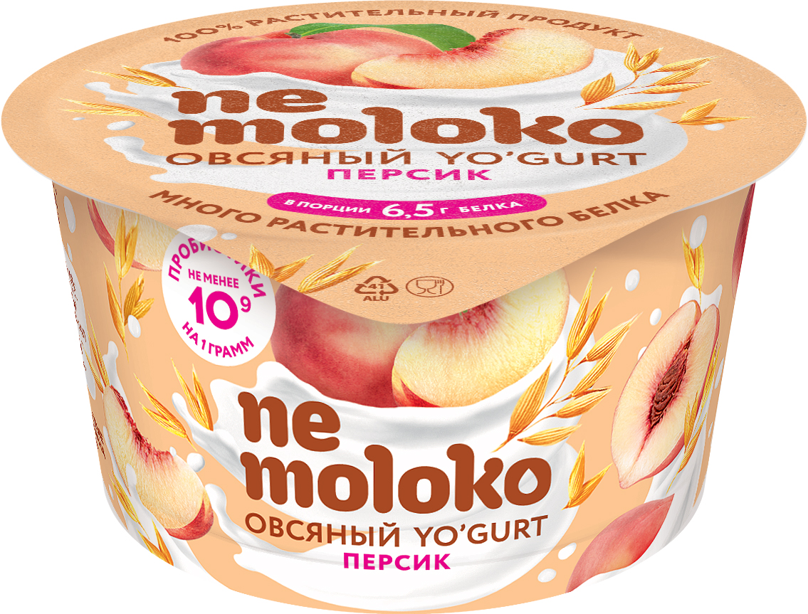 Изображение товара Продукт овсяный Nemoloko с персиком 5%, 130г