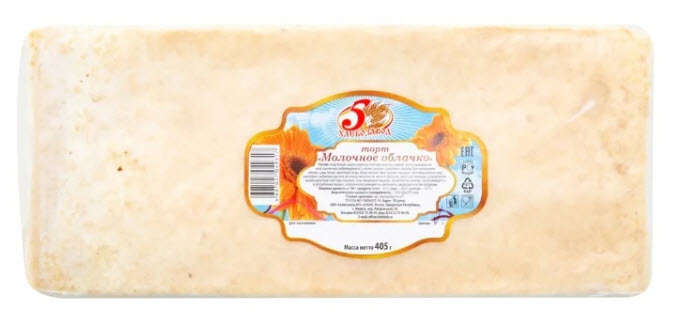Торт Хлебозавод №5 Молочное облачко, 405г