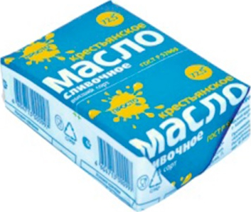 Масло сливочное Просто молоко Крестьянское ГОСТ 72.5%, 180г