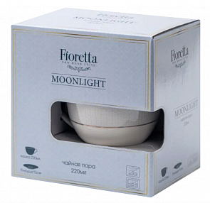 Изображение товара Чайная пара Fioretta Moonlight из высококачественного фарфора, 220 мл