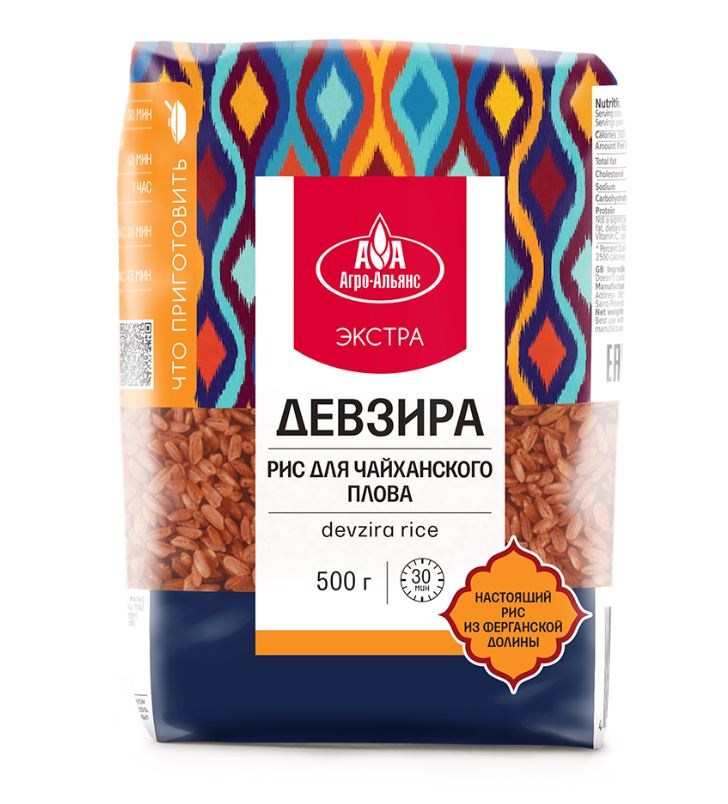 Изображение товара Крупа рис Агро-Альянс Экстра Девзира Для чайханского плова, 500г