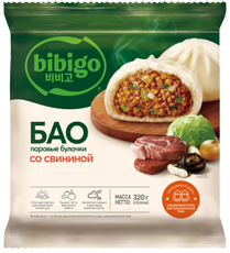Булочки Bibigo Бао со свининой замороженные (80г x 4шт), 320г
