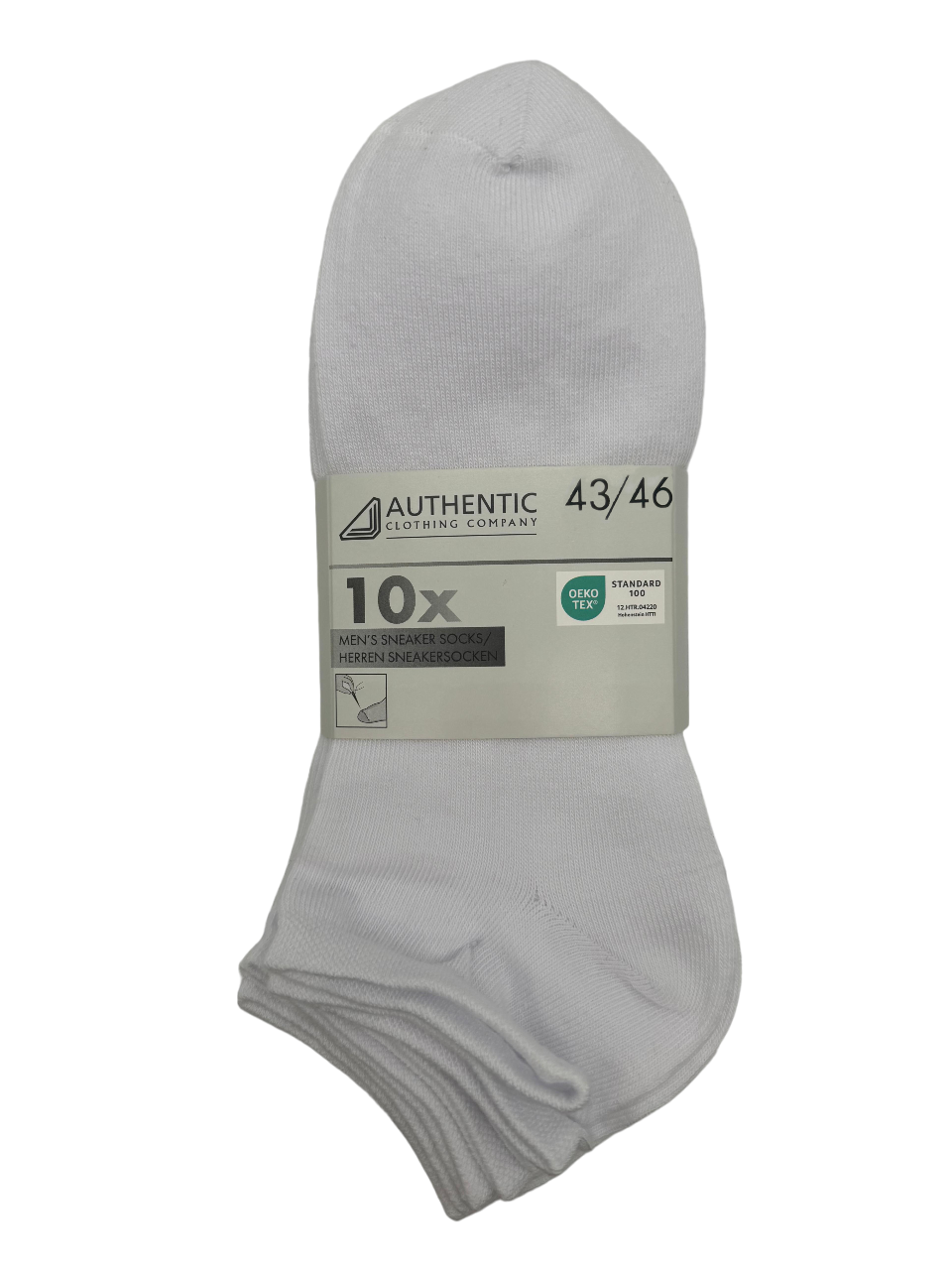 Носки мужские Authentic из хлопка и полиамида белые укороченные размер 43-46