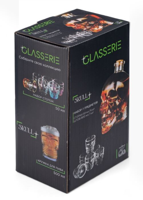 Изображение товара Набор Glasserie Skull Штоф + стопка 7 предметов