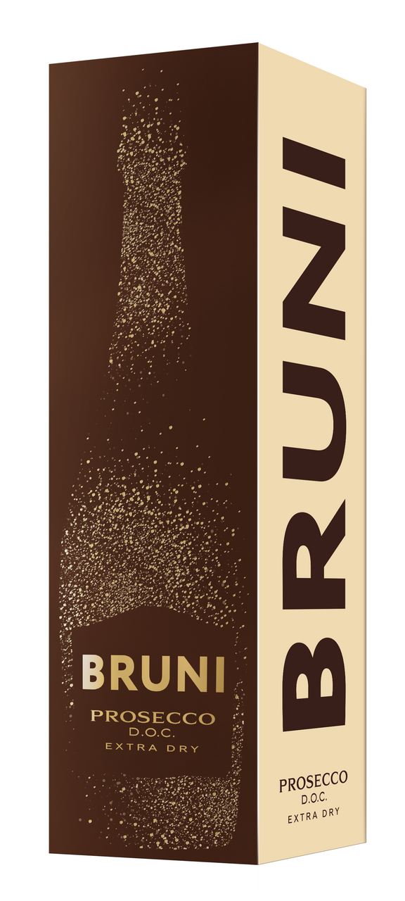 Вино игристое Bruni Prosecco Extra Dry в подарочной упаковке белое брют, 0.75л