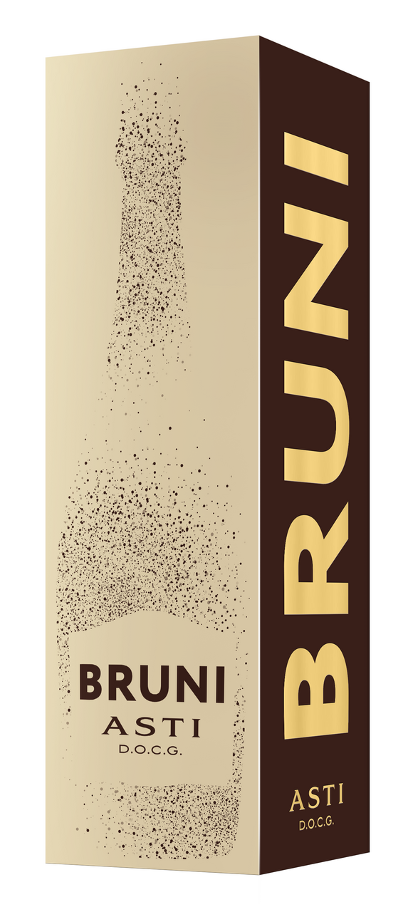 Вино игристое Bruni Asti в подарочной упаковке белое сладкое, 0.75л