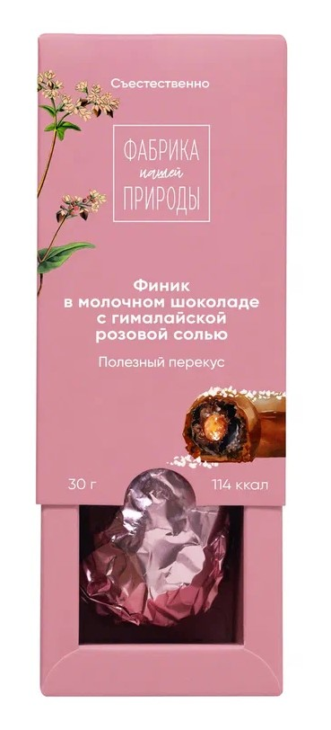 Финик Фабрика природы в гречишном шоколаде с розовой солью, 30г