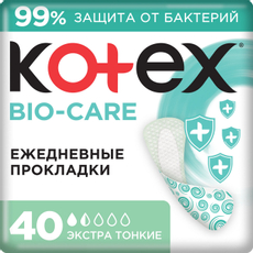 Прокладки ежедневные Kotex Bio-Care экстра тонкие, 40шт