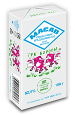 Масло сливочное Три коровы Традиционное ГОСТ 82.5%, 180г