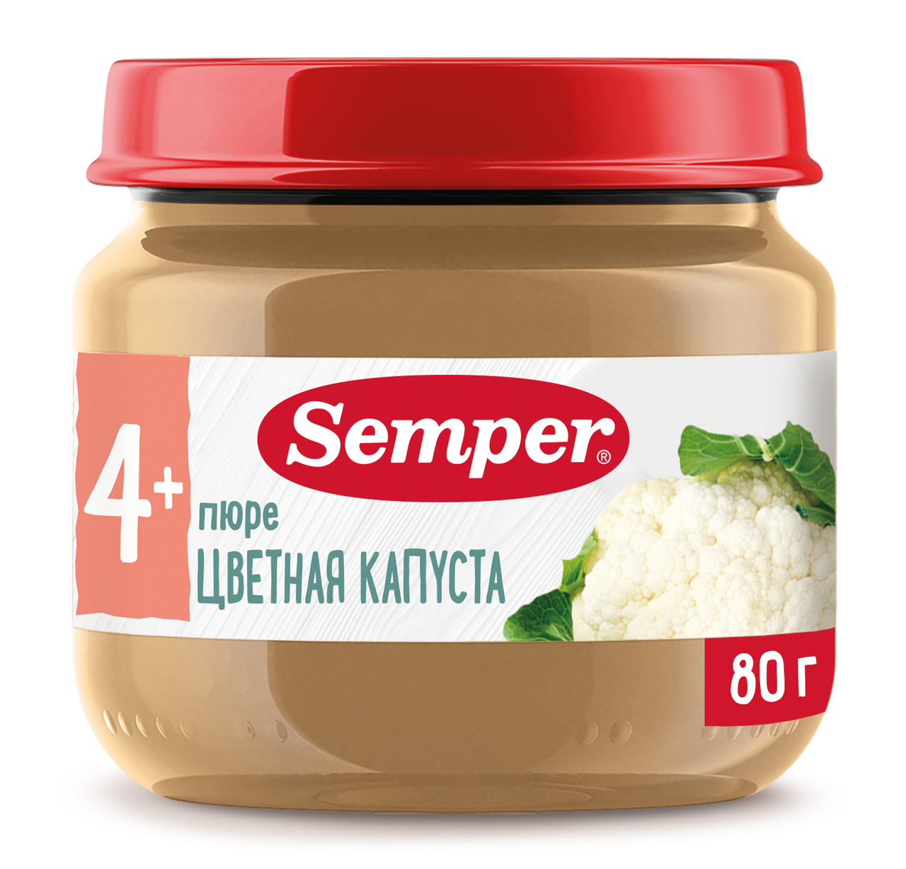 Изображение товара Пюре овощное детское Semper Цветная капуста с 4 месяцев, 80г