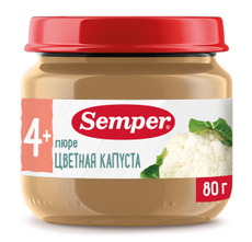 Пюре овощное детское Semper Цветная капуста с 4 месяцев, 80г