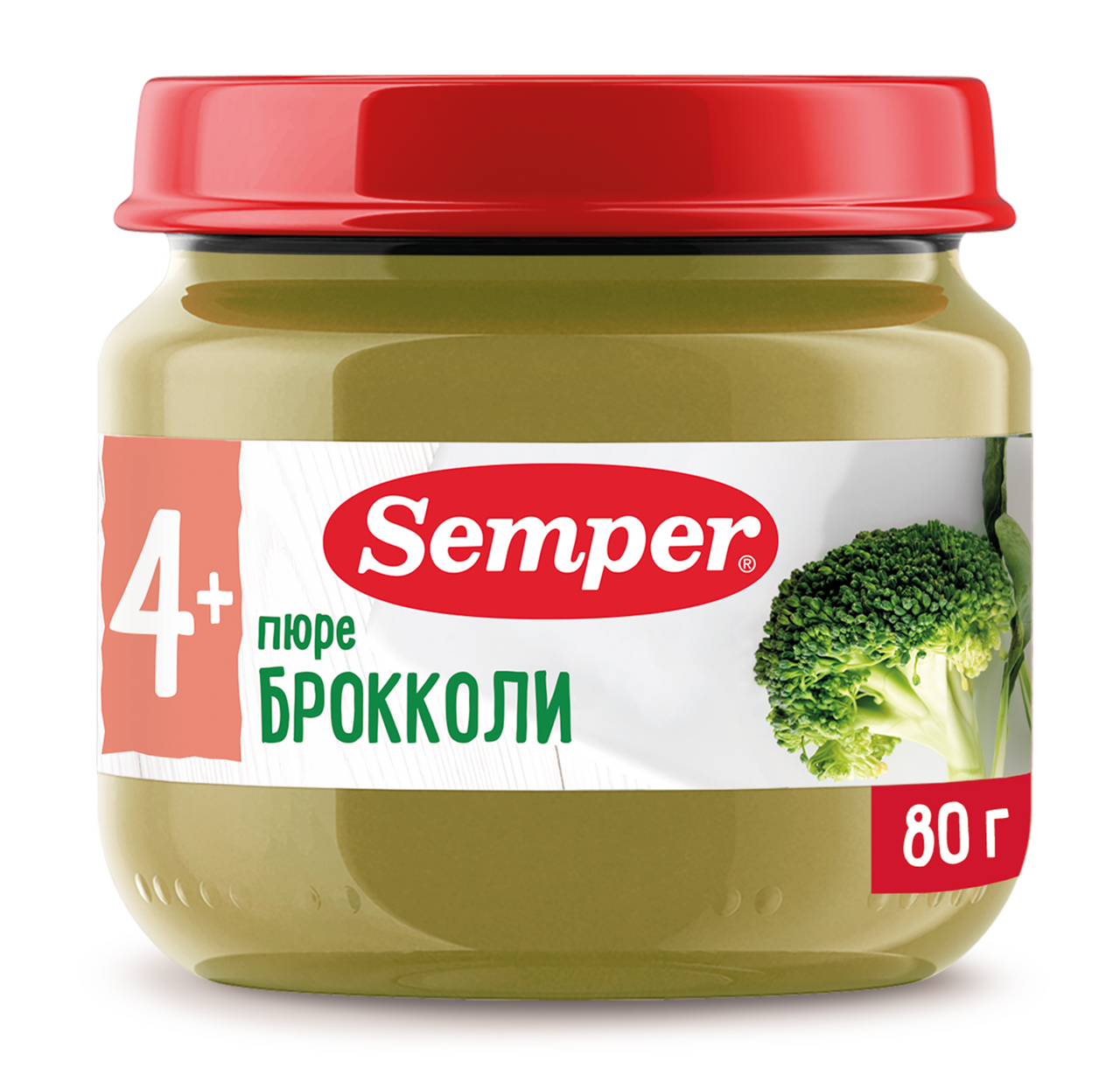 Изображение товара Пюре овощное детское Semper Брокколи с 4 месяцев, 80г