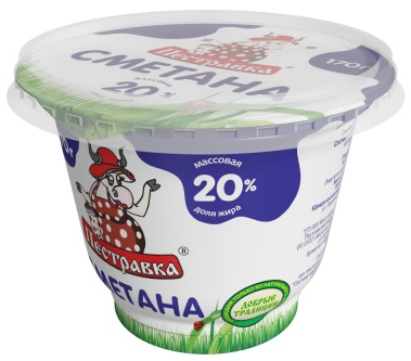 Сметана Пестравка 20%, 170г