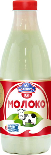Молоко Полянка пастеризованное 3.2%, 900мл