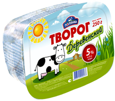 Творог зерненый Полевское Деревенский 5%, 250г