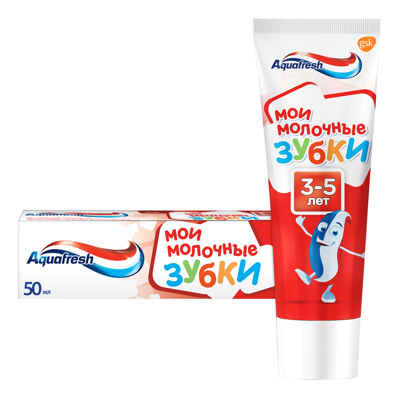 Изображение товара Зубная паста детская Aquafresh Мои молочные зубки для защиты от кариеса с фтором от 3 до 5 лет, 50мл