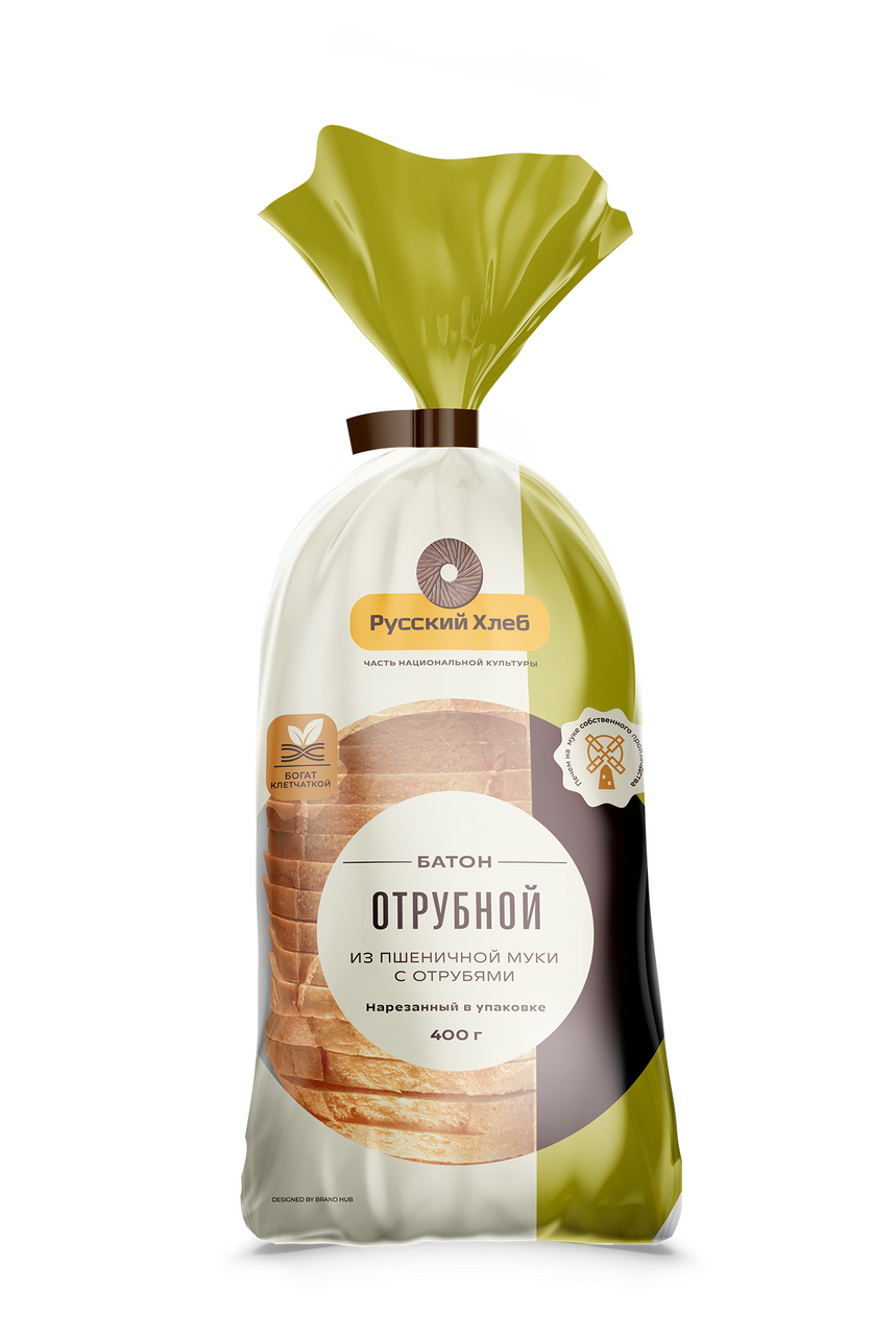 Батон Русский хлеб Отрубной в нарезке, 400г