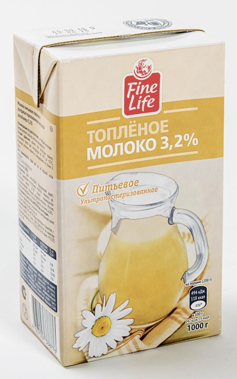 Молоко топленое FINE LIFE  3,2%, 1000 г