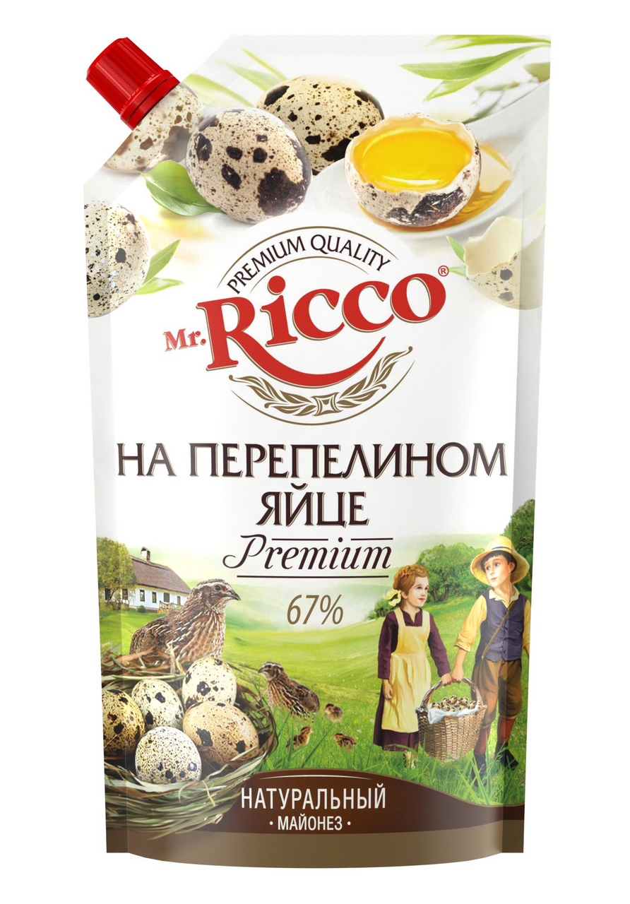 Майонез Mr. Ricco Organic на перепелином яйце 67%, 400г купить с доставкой  на дом, цены в интернет-магазине