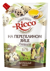 Майонез Mr. Ricco Organic на перепелином яйце 67%, 800мл