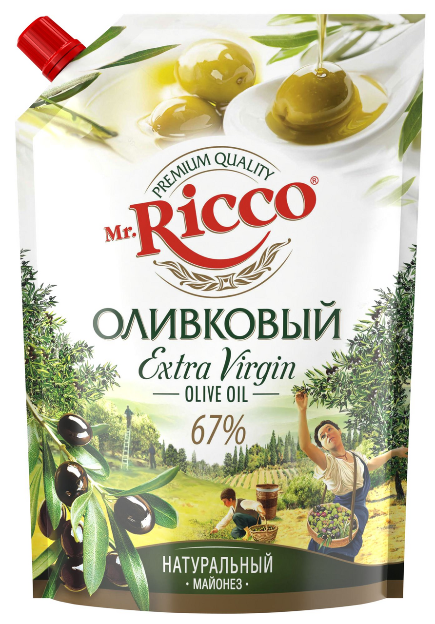 Майонез Mr. Ricco Organic оливковый 67%, 800мл купить с доставкой на дом,  цены в интернет-магазине