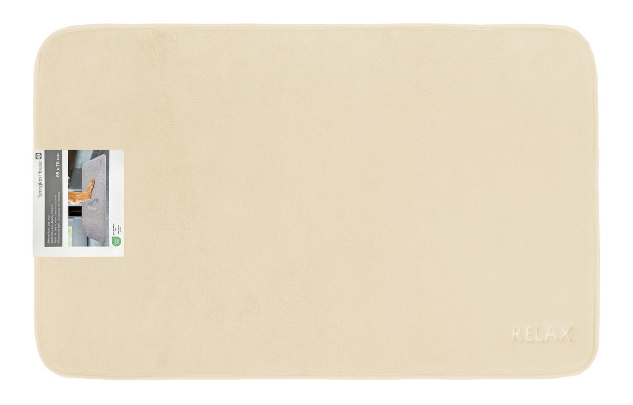 Tarrington House Коврик для ванной бежевый с эффектом памяти, 55 x 75см