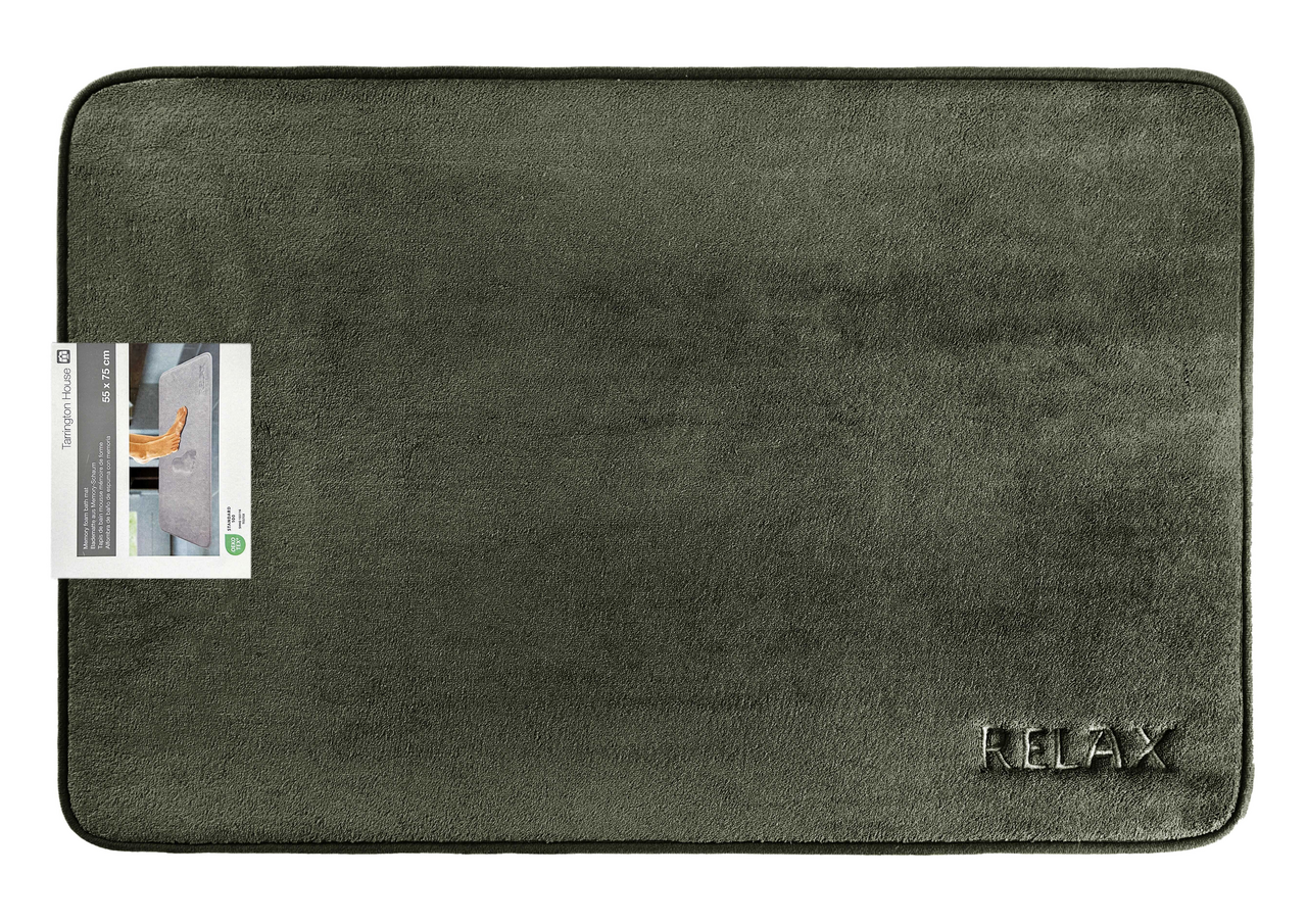 Tarrington House Коврик для ванной болотный с эффектом памяти, 55 x 75см