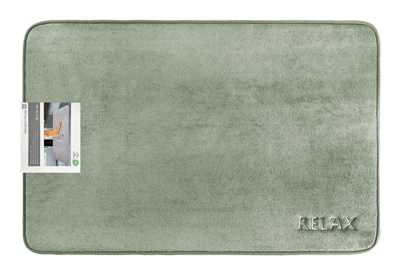 Tarrington House Коврик для ванной фисташковый с эффектом памяти, 55 x 75см