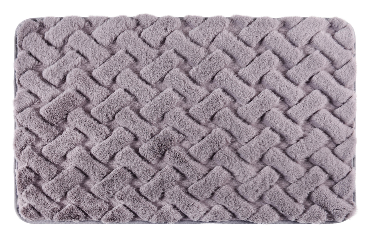 Tarrington House Коврик для ванной серый с искусственным мехом, 55 x 75см