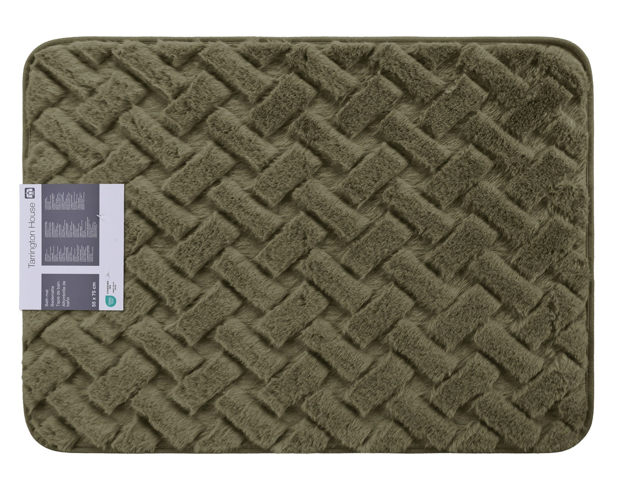 Tarrington House Коврик для ванной болотный с искусственным мехом, 55 x 75см