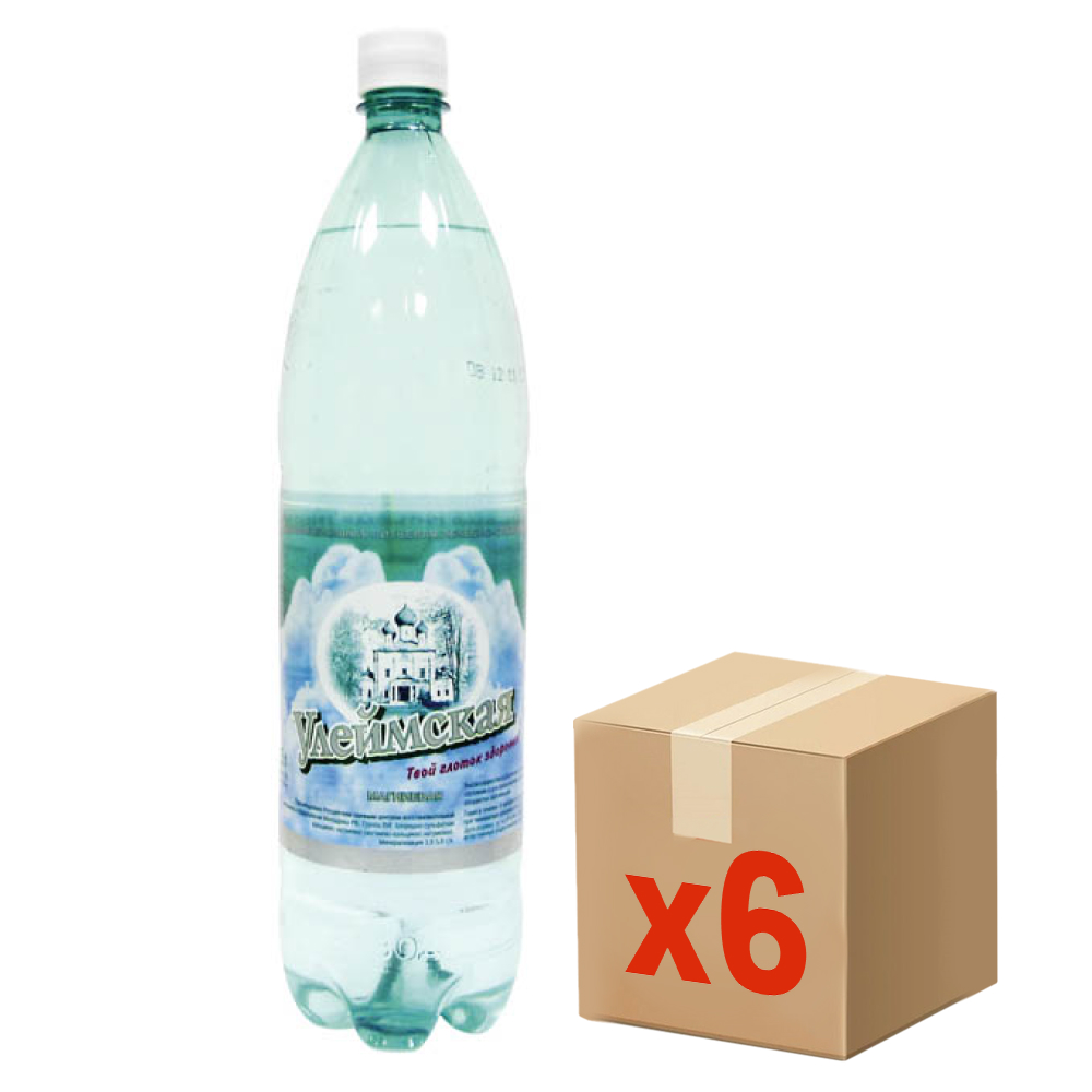 Вода Улеймская магниевая минеральная газированная, 1.5л x 6 шт