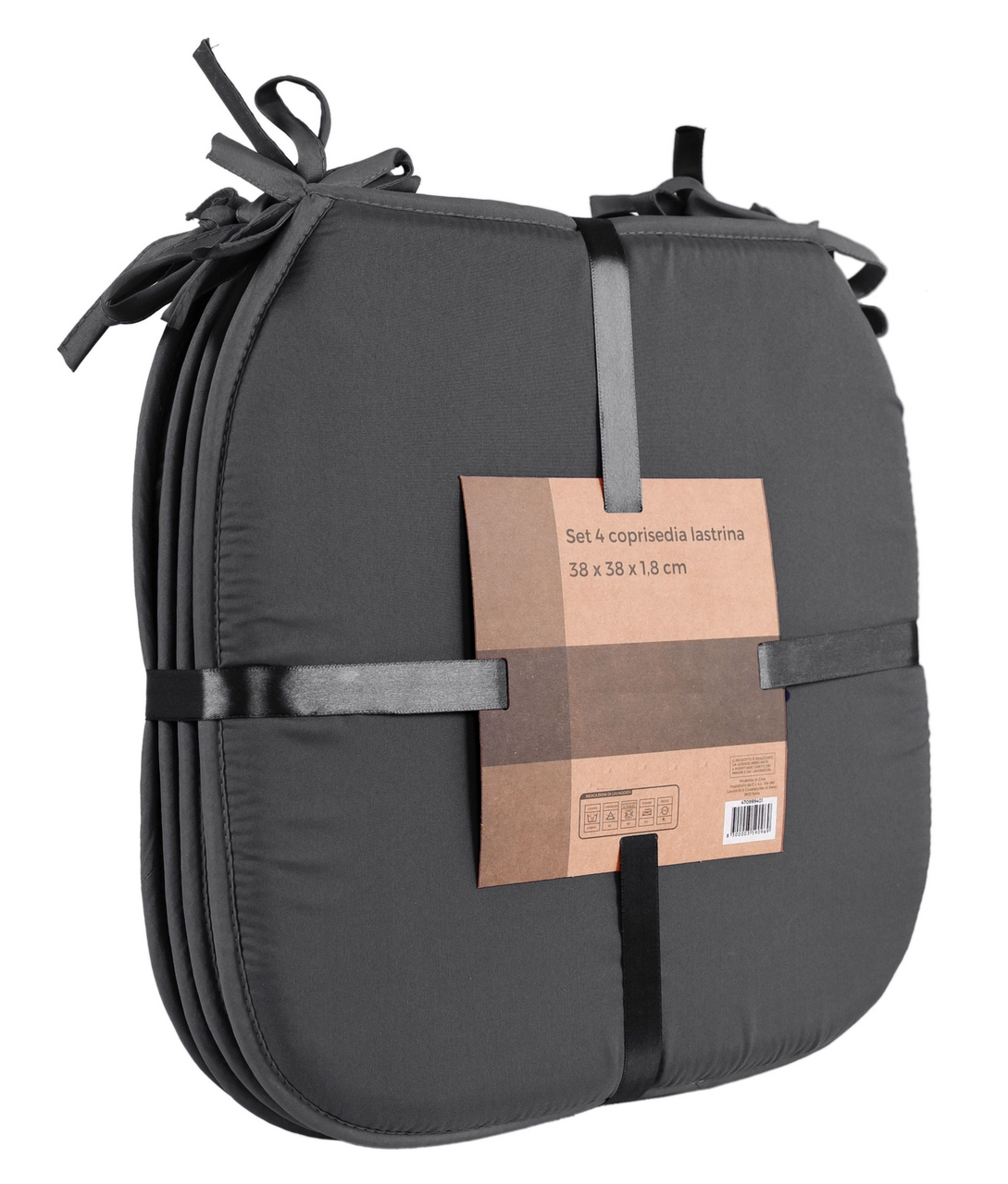 Tarrington House Набор сидушек серый из полиэстера 38 x 38см, 4шт