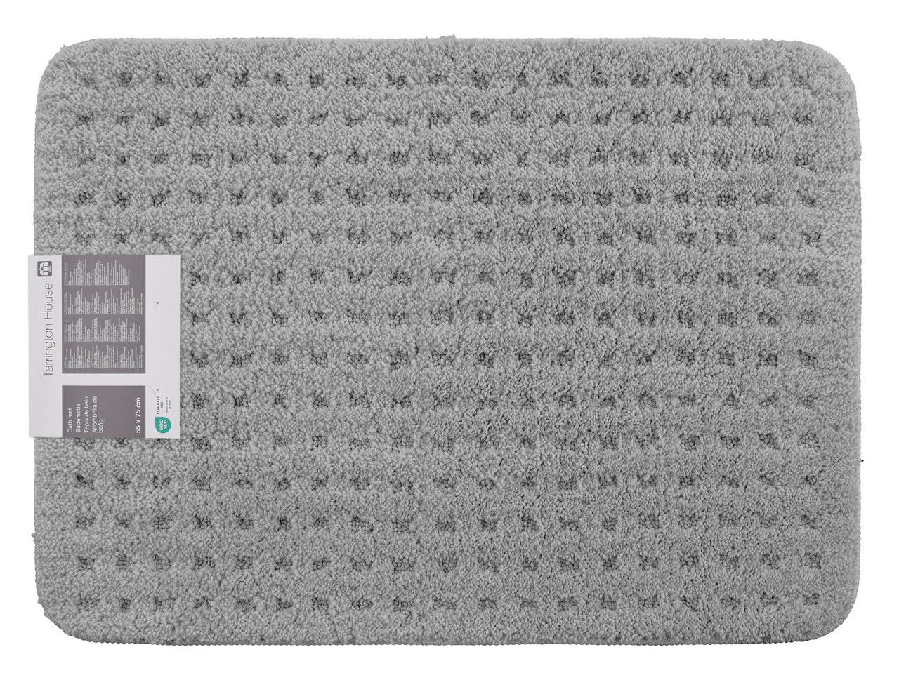 Tarrington House Коврик для ванной серый из полиэстера, 55 x 75см