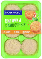 Биточки из мяса цыпленка-бройлера Троекурово сливочные охлажденные, 500г