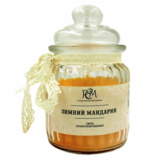 Свеча РСМ Зимний мандарин в банке с крышкой 45 часов