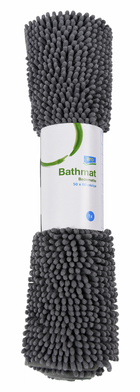 aro Коврик для ванной серый из шенилла, 55 x 75см