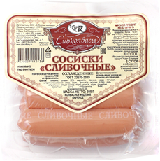 Сосиски Сибколбасы сливочные ГОСТ, 350г