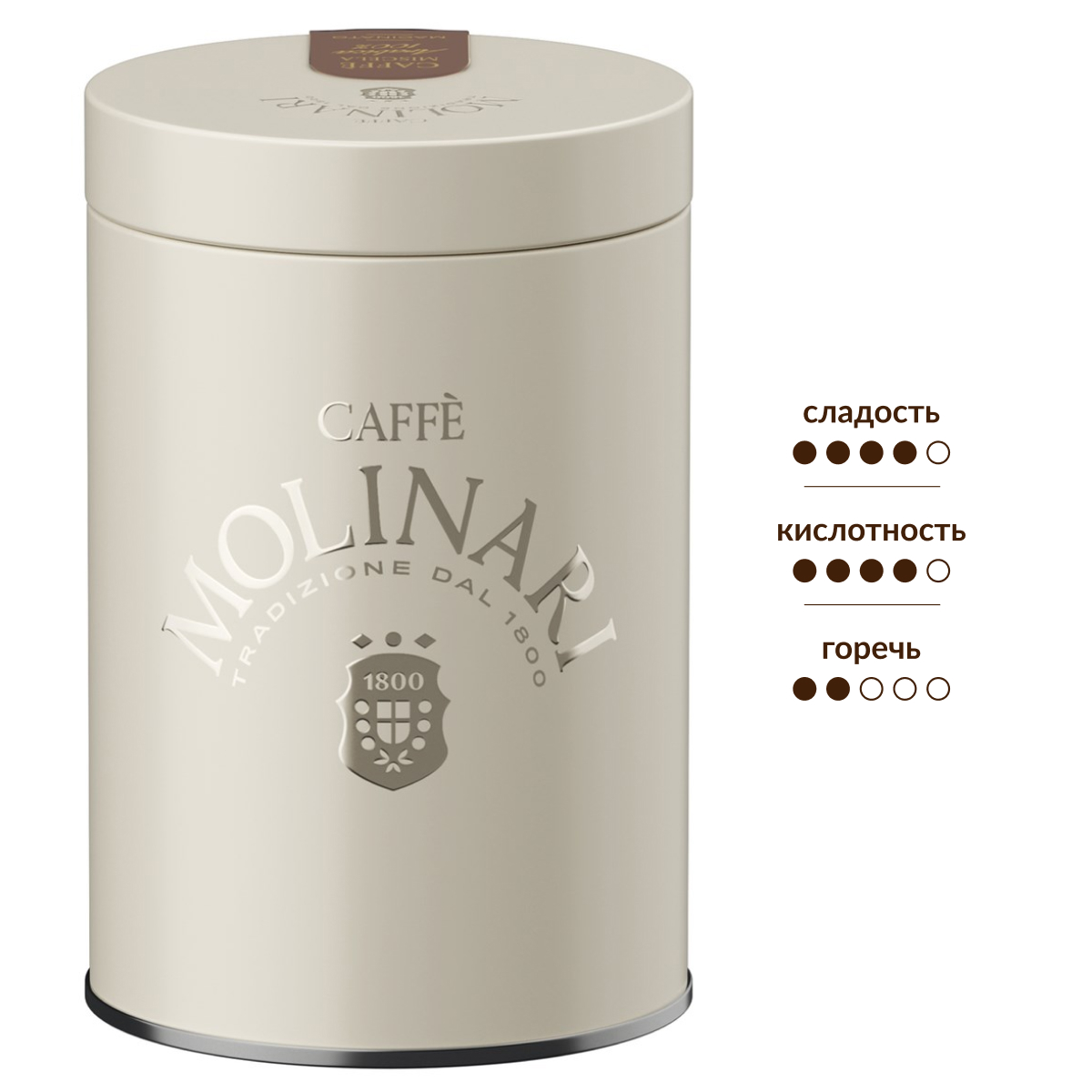 Кофе Molinari Intenso зерновой, 250г