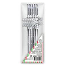 Трубочки для напитков Fiolento Зима бумажные серебряные 19.5см, 6шт