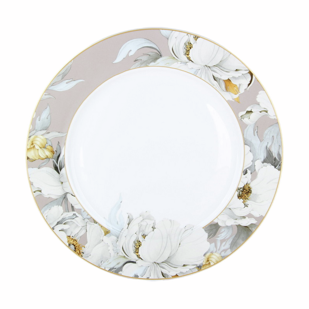 Изображение товара Обеденная тарелка Fiori 26.5 см из фарфора для дома и ресторанов
